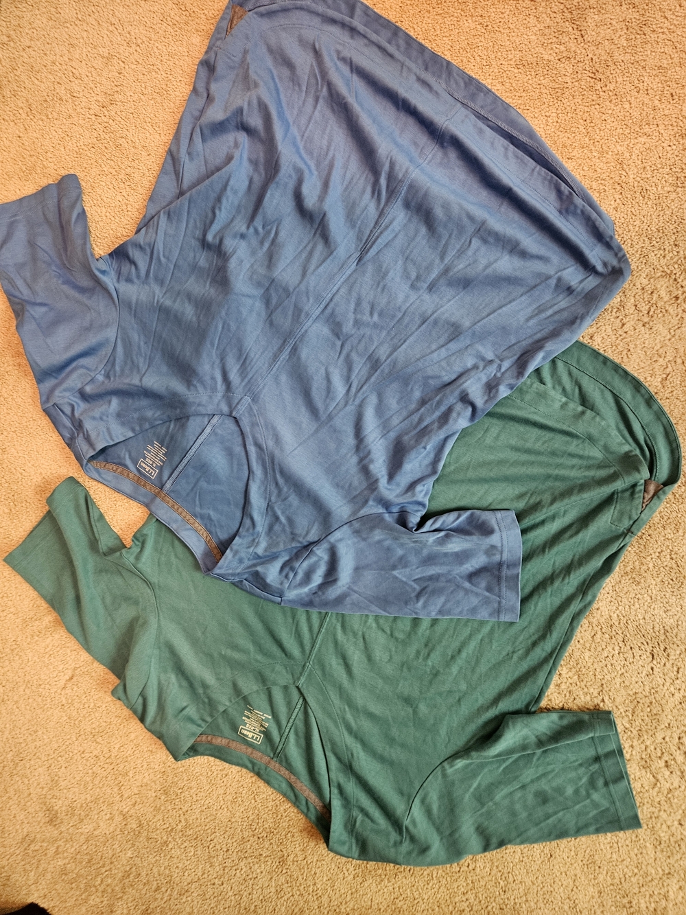 Set Of 2 L.L. Bean Scoop Neck Tee in Teal and Blue